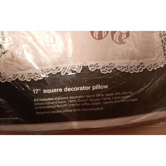 Vintage Bucilla Strawberry Dream Needlecraft, Lace Trim, Decorative Pillow Kit - Picture 3 of 4